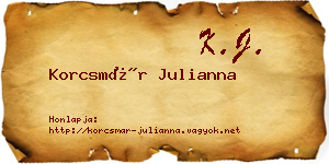 Korcsmár Julianna névjegykártya