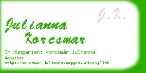 julianna korcsmar business card